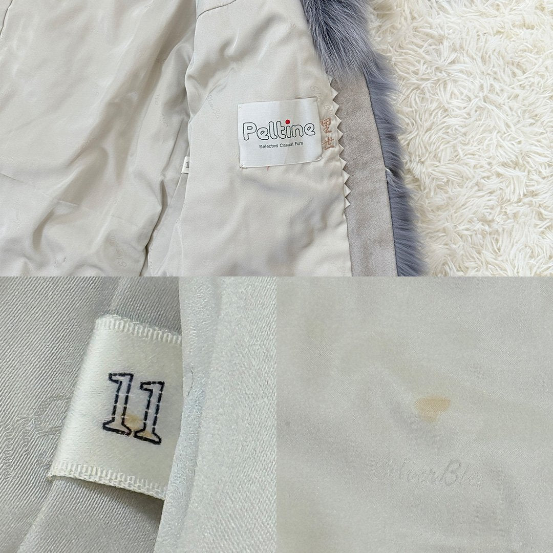 Blue Fox Ash Blue Dyed Jacket Vintage Fur Japan