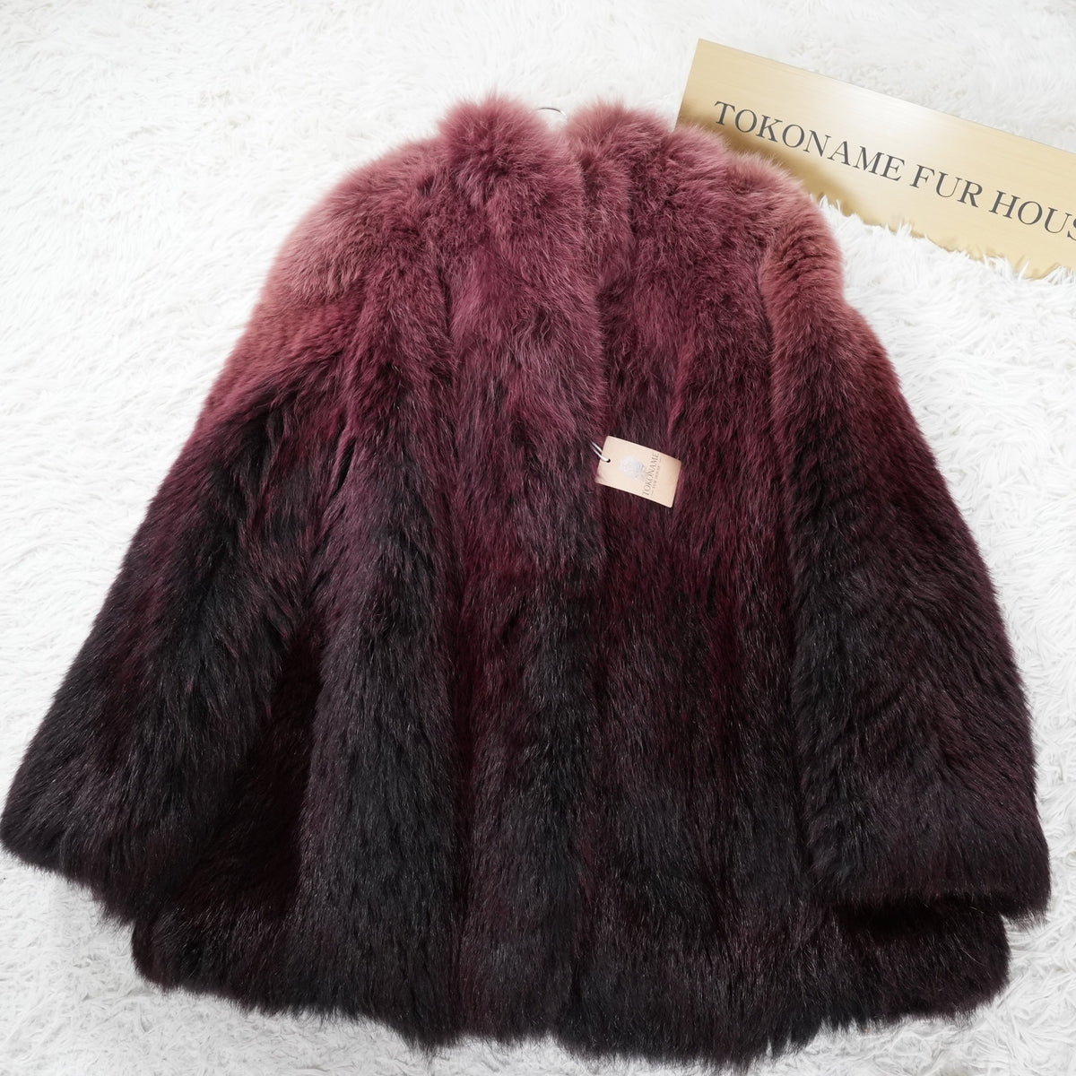 Gradient Dyed Design Fur Coat - Genuine Vintage Fur From Japan