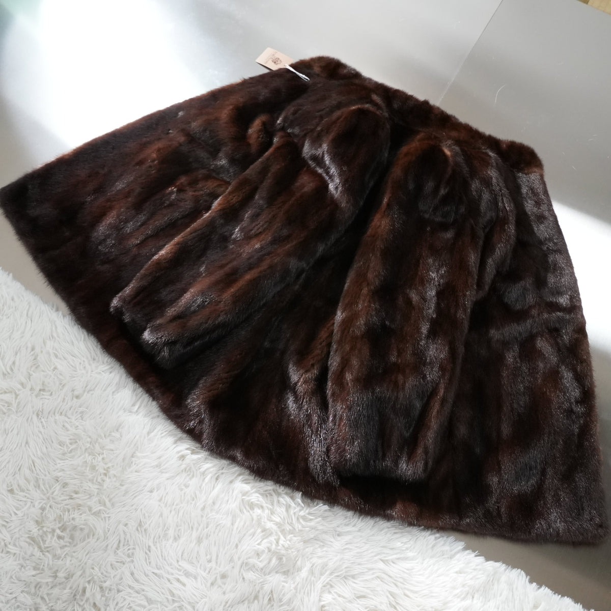 Dark Mink Fur Coat - Genuine Vintage Fur From Japan