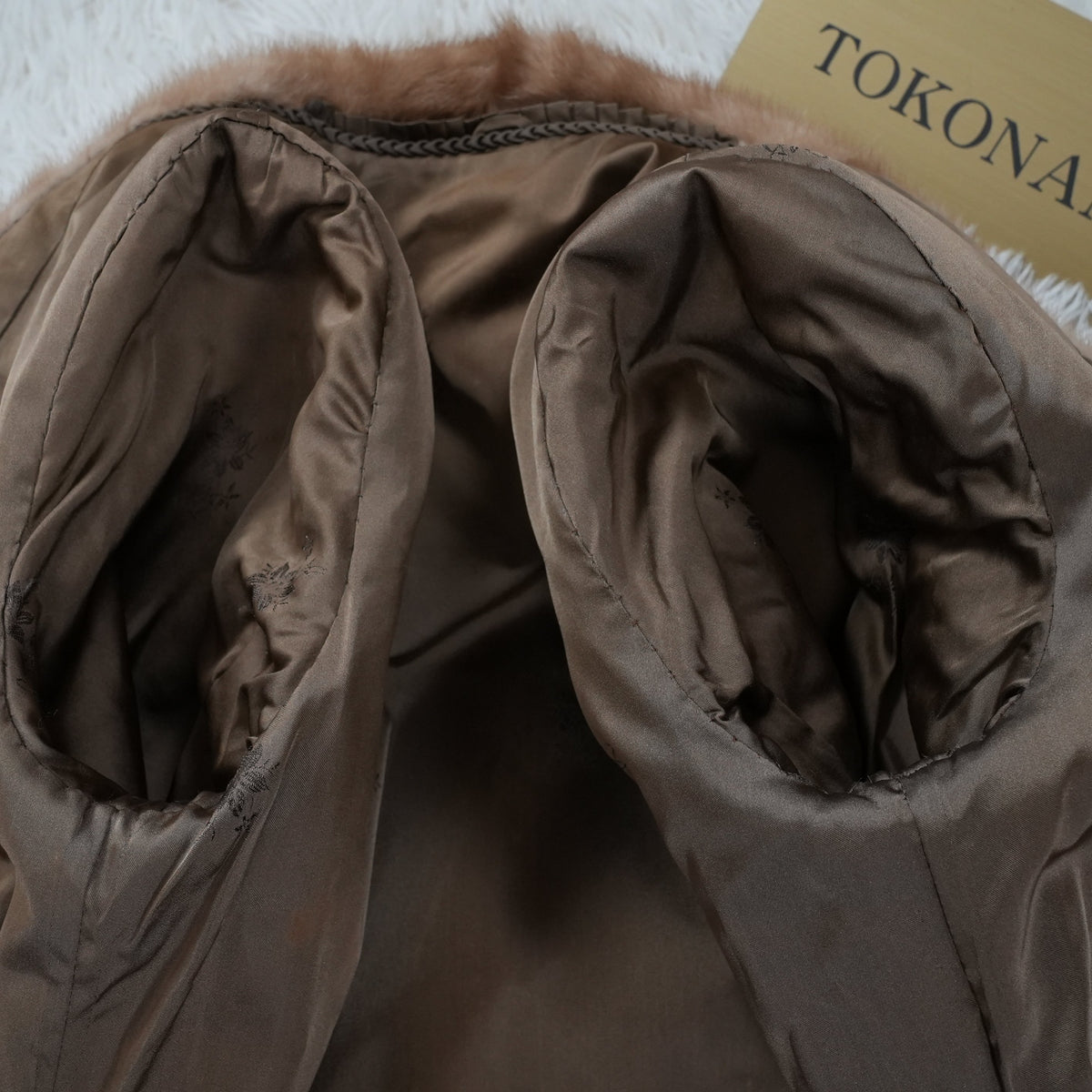 Pastel Mink Fur Long Coat Chevron - Genuine Vintage Fur From Japan