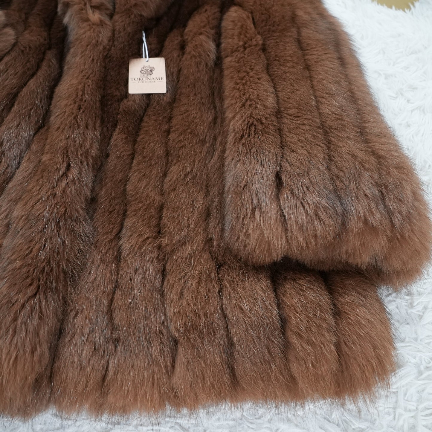 Brown Dyed Fox Fur Coat Soft & Fluffy - Genuine Vintage Fur From Japan
