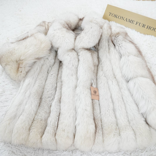 蓝色狐狸皮大衣，柔软蓬松 - Malvoisie Vintage Fur Japan
