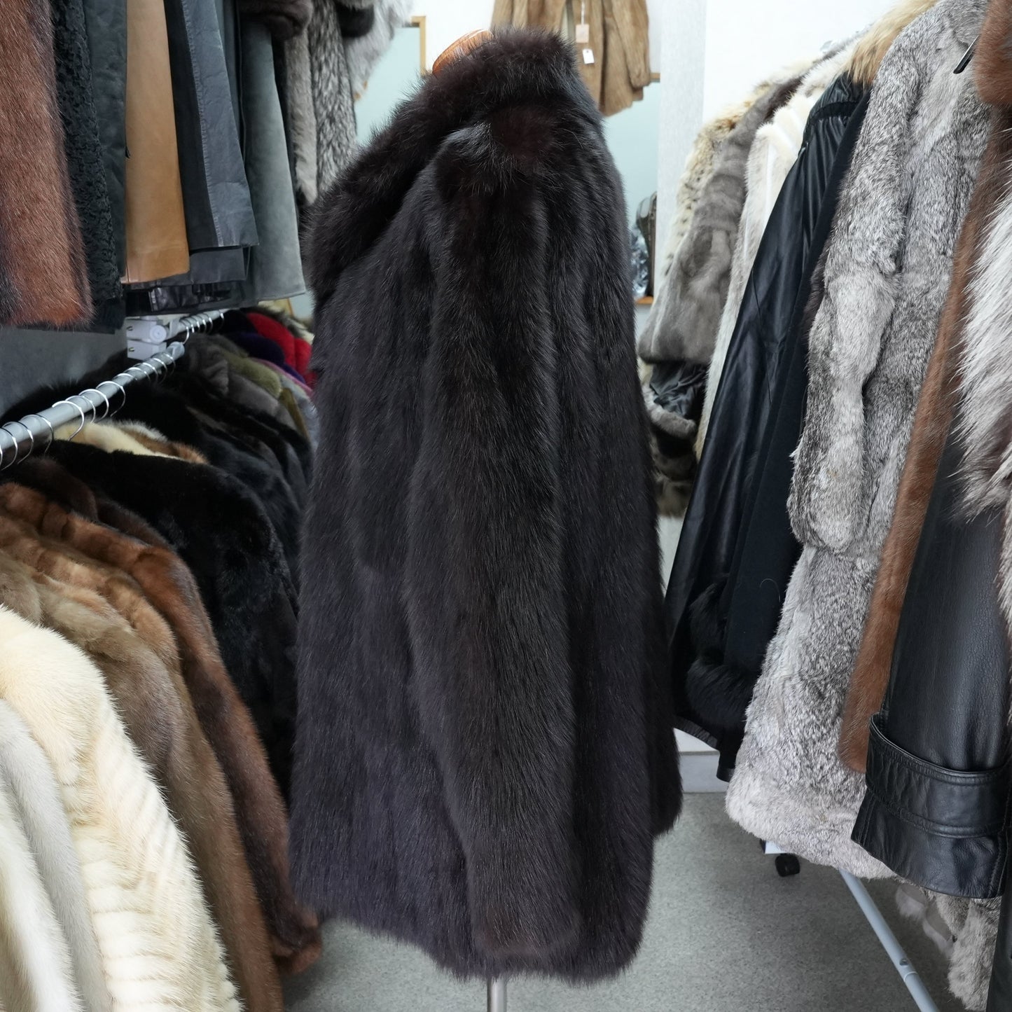 Men Sable Black Dyed Coat - Genuine Vintage Fur From Japan