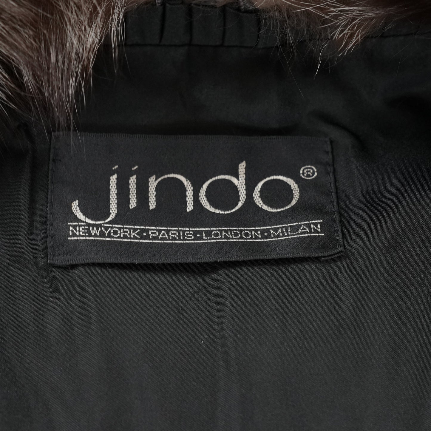 Dark Mink and Silver Fox Design Long Coat SAGA - Genuine Vintage Fur From Japan