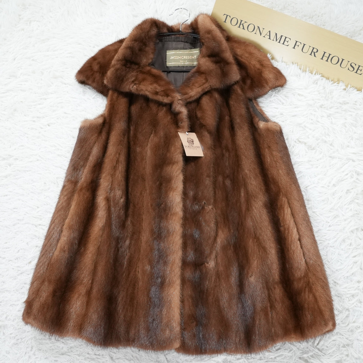 Demi Buff Mink Vest Moonbat- Genuine Vintage Fur From Japan