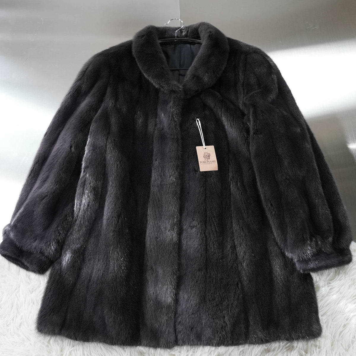 Mink Fur Coat Dark Gray Dyed Soft Leather - Genuine Vintage Fur From Japan