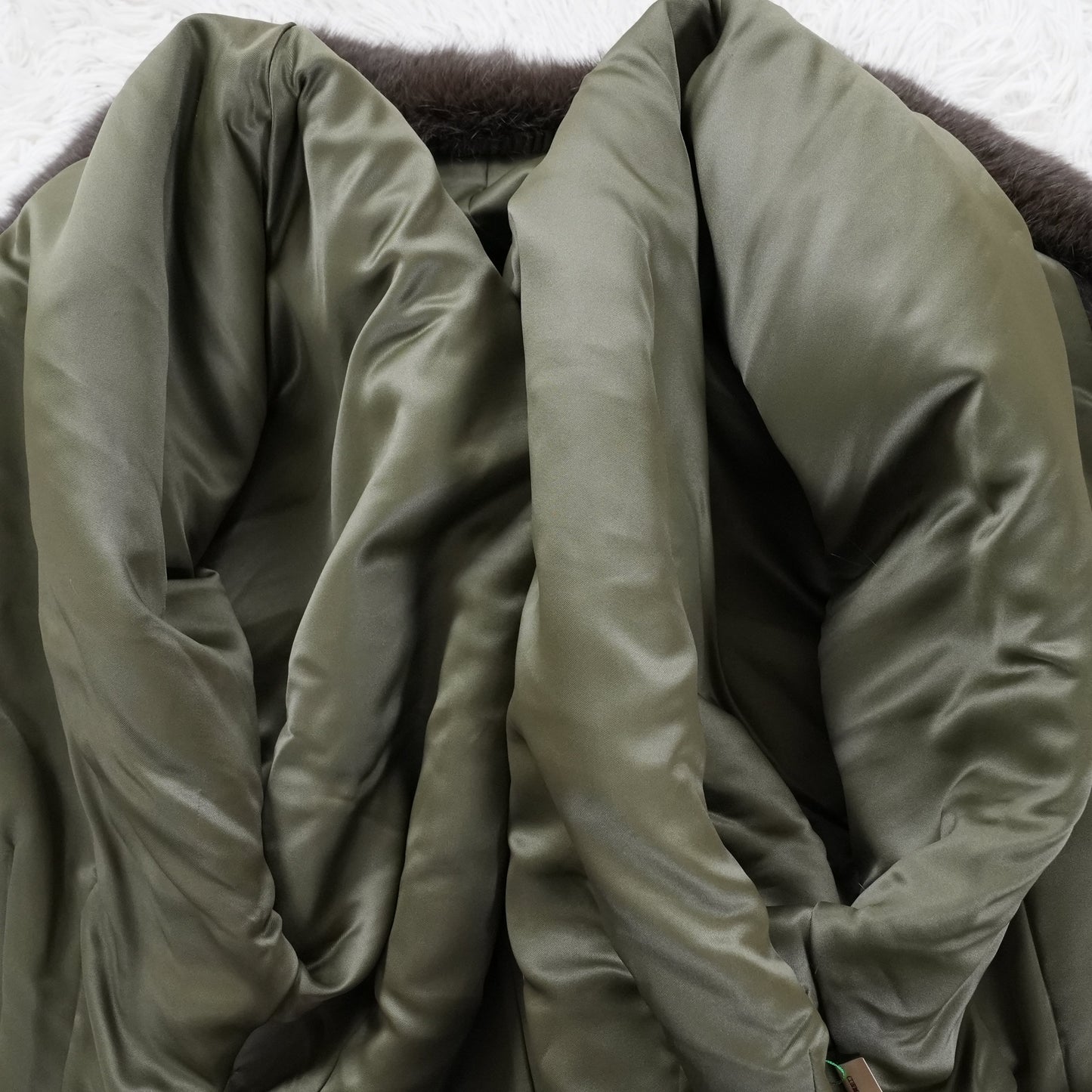 Dolman Sleeve Khaki Brown Dyed Fox Fur Coat Soft & Fluffy - Genuine Vintage Fur From Japan