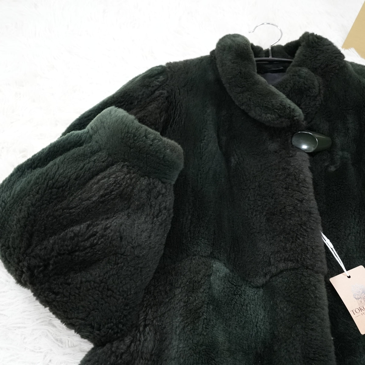 Nutria Fur Coat Green Dyed EMBA - Genuine Vintage Fur From Japan