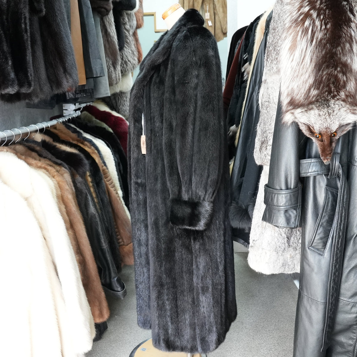SAGA MINK Long Coat Soft and Glossy- Genuine Vintage Fur From Japan