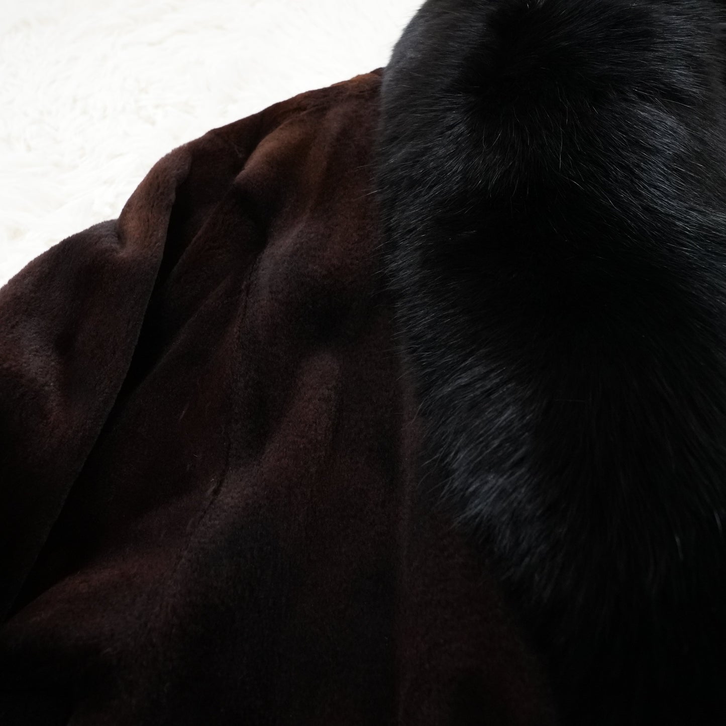 Men Shaved Mink and Fox Fur Trim Jacket - Genuine Vintage Fur From Japan