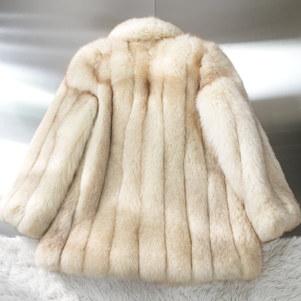 Blue Fox Fur Coat Soft and Fluffy - Genuine Vintage Fur From Japan