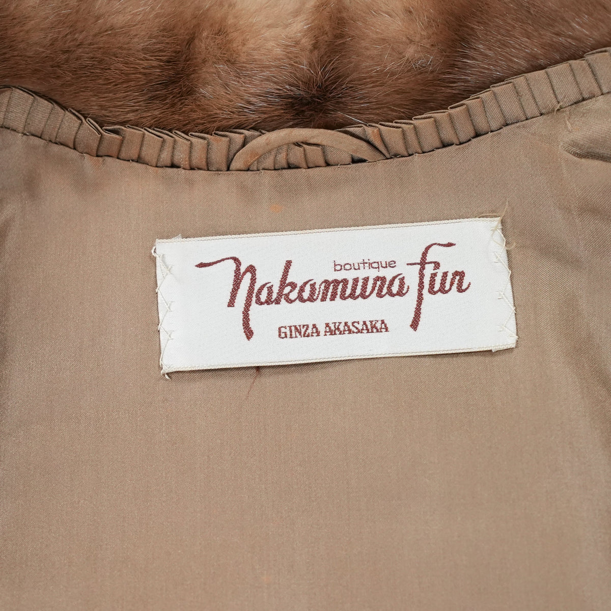 Demi Buff Mink Fur Diamond Cut Design Jacket - Genuine Vintage Fur From Japan