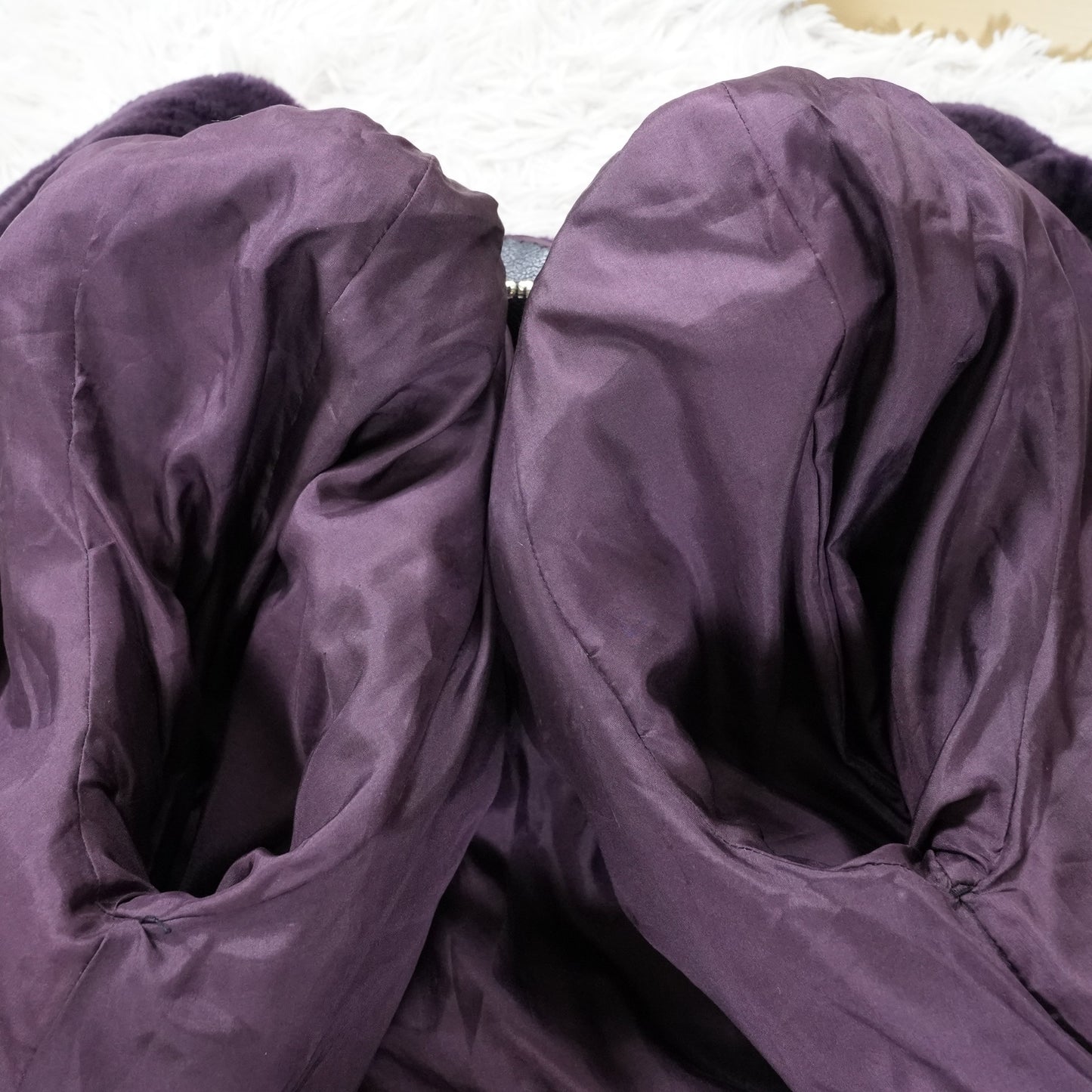 Nutria Purple Deyd Coat Wide hem Roll up Sleeve - Genuine Vintage Fur From Japan