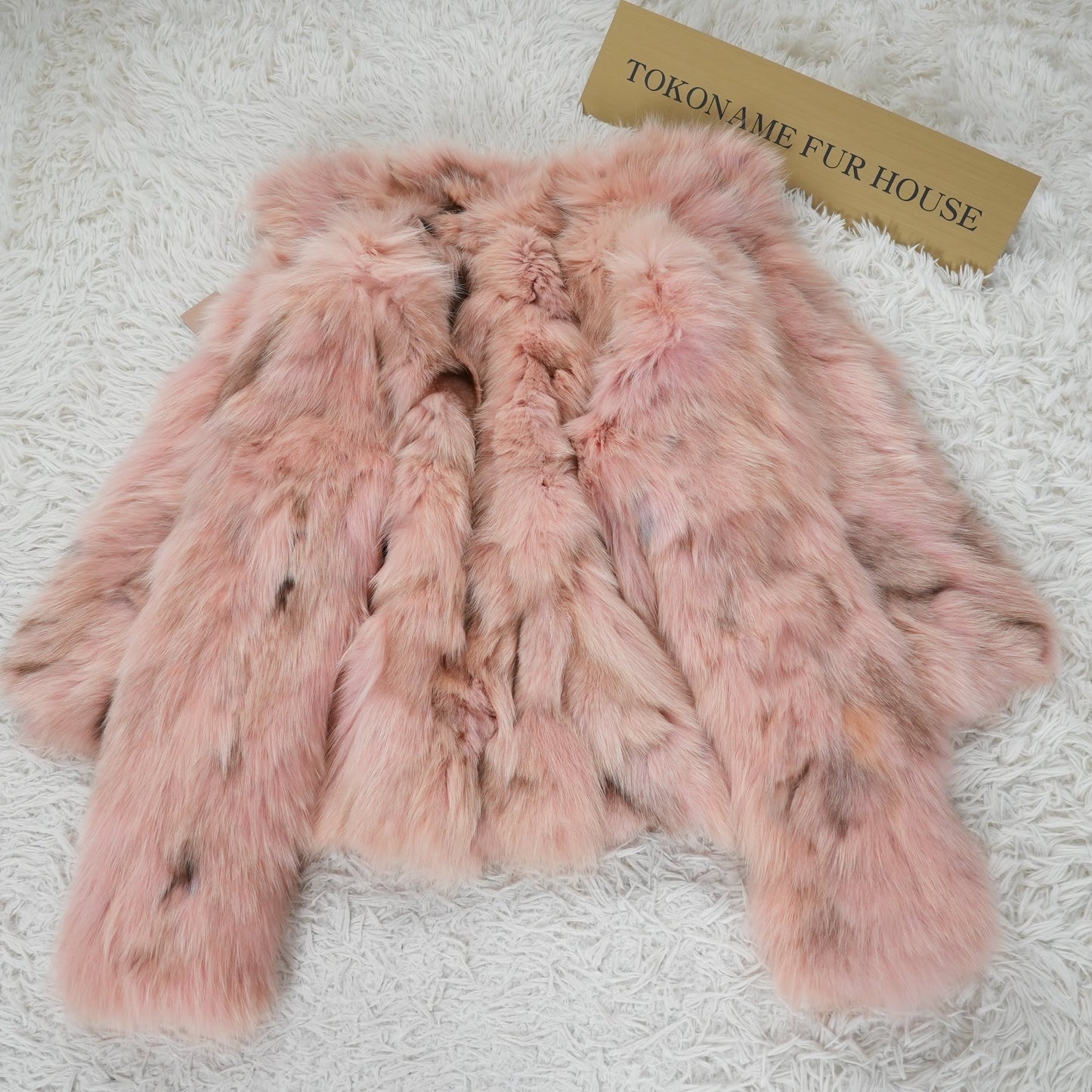 Pink Dyed Fox Fur Jacket - Genuine Vintage Fur From Japan