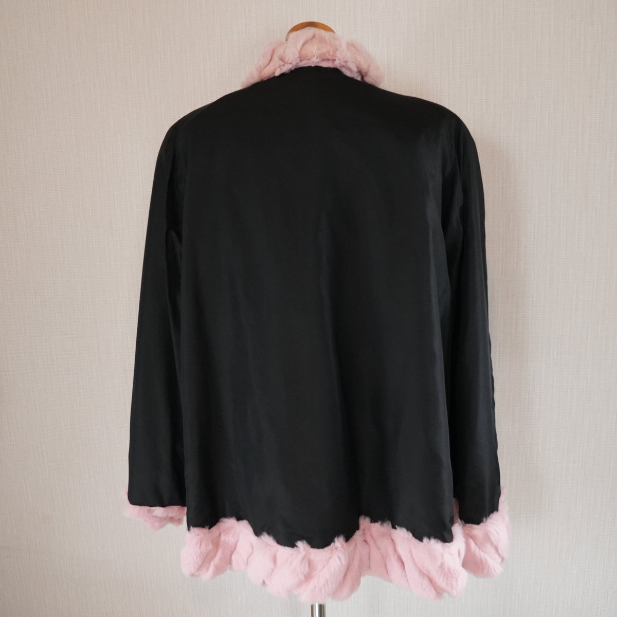 Pink Dyed Reversible Rabbit Fur Coat - Genuine Vintage Fur From Japan