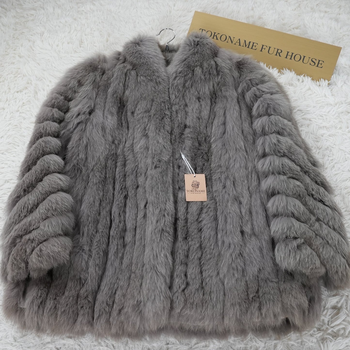 Gray Dyed Fox Fur Coat - Genuine Vintage Fur From Japan