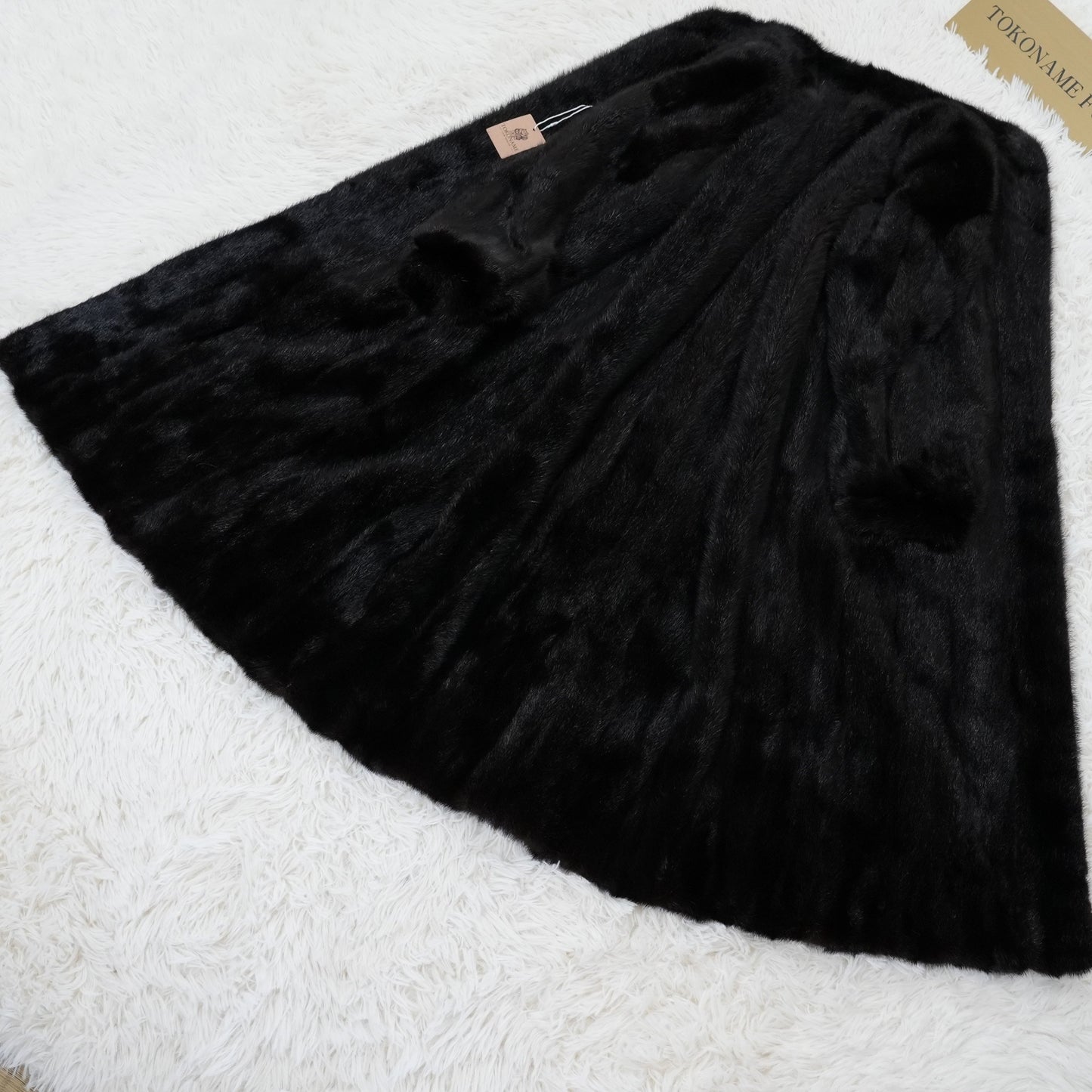 Dark Mink Long Coat Hair Up - SAGA MINK Genuine Vintage Fur Japan