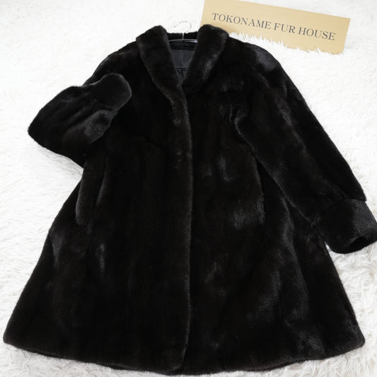 BLACKGLAMA Mink Coat Substantial and luxurious - Genuine Vintage Fur From Japan