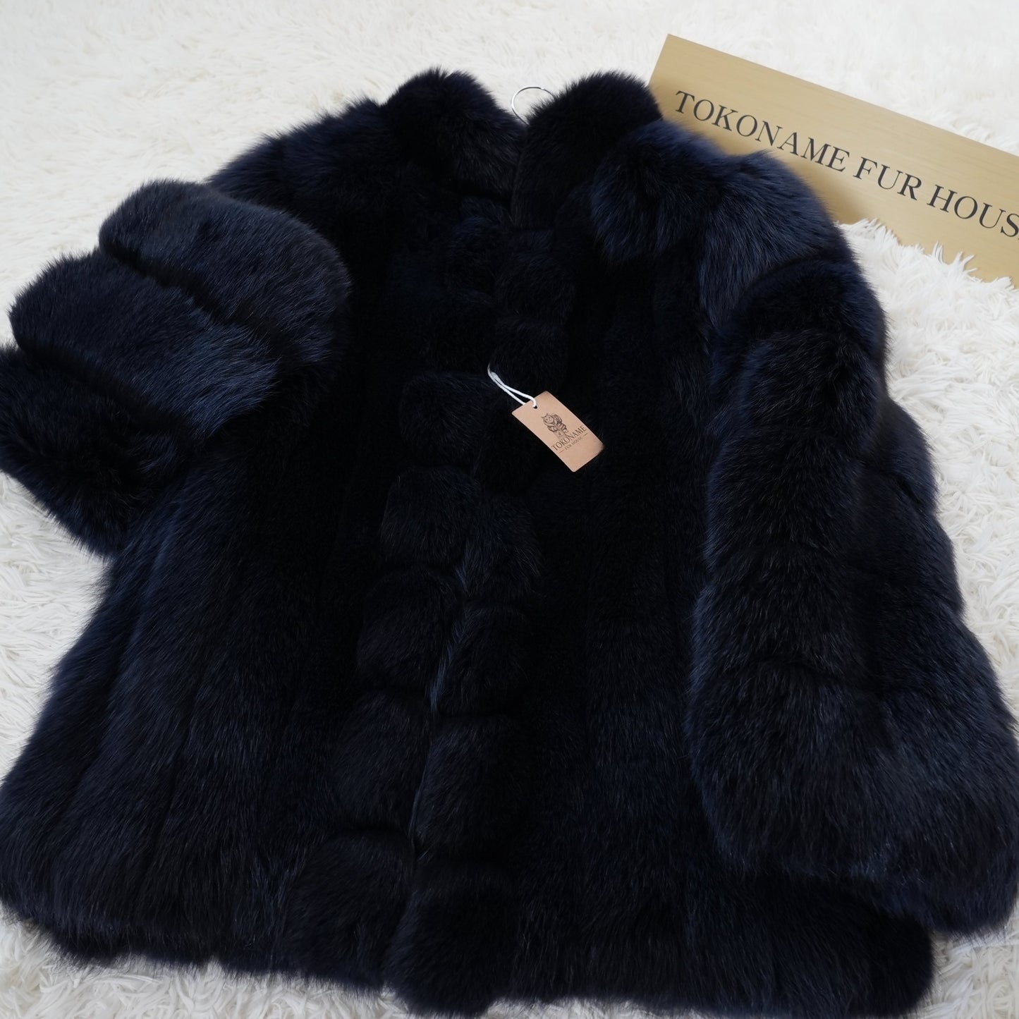 Navy Dye Fox Coat - Saga Fox Genuine Vintage Fur Japan