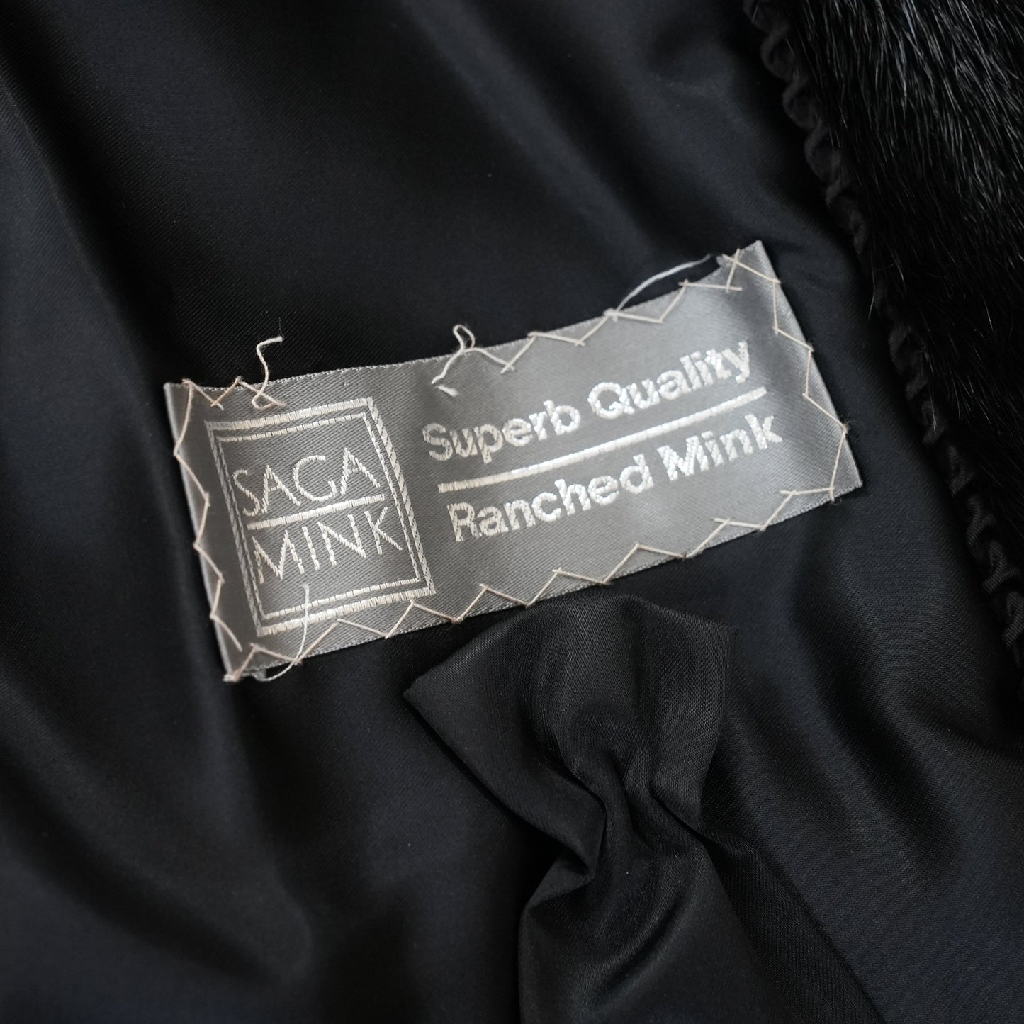 SAGA MINK Black mink Fur Coat - Genuine Vintage Fur Japan
