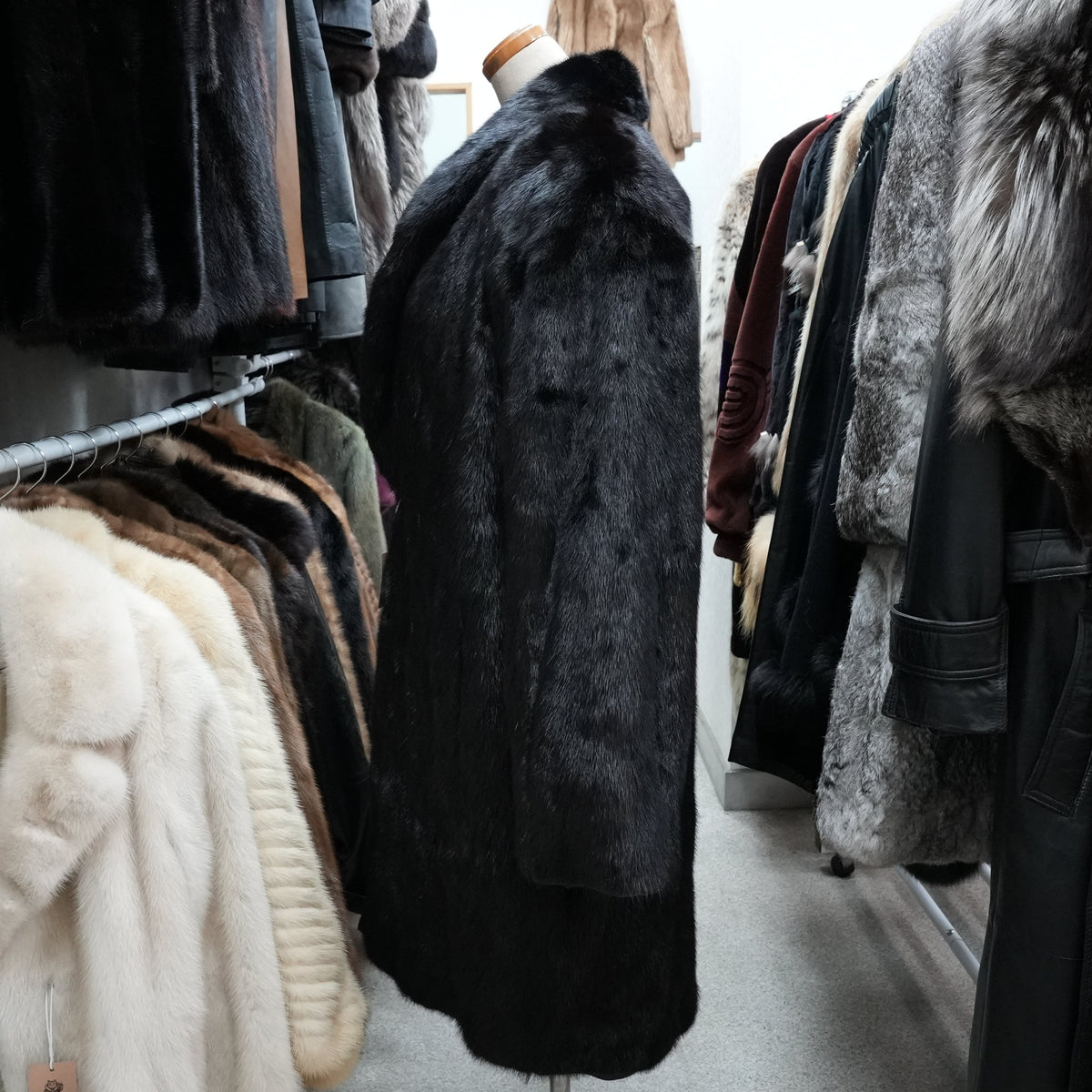 Men Reversible Mink and Lamb Leather Coat - Genuine Vintage Fur From Japan