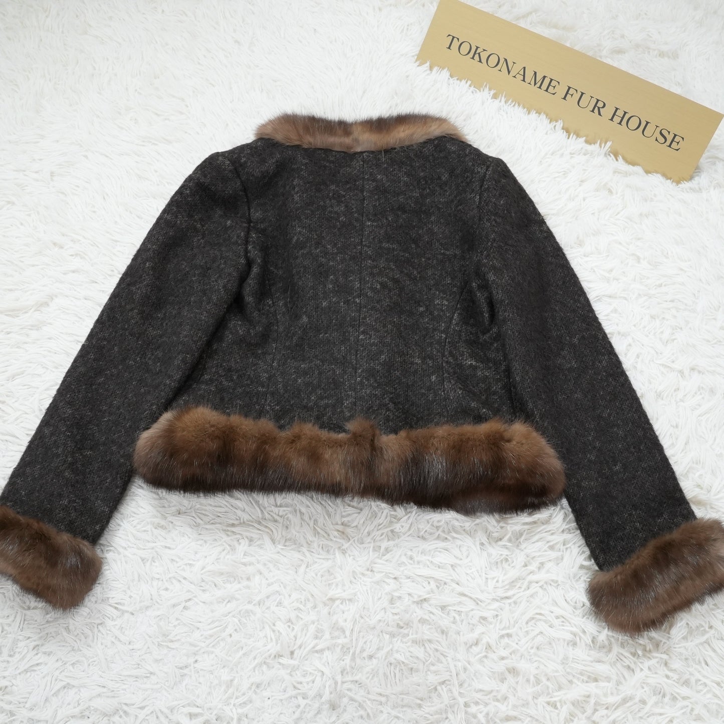 FOXEY Sable Fur Trim Angola Jacket - Genuine Vintage Fur From Japan