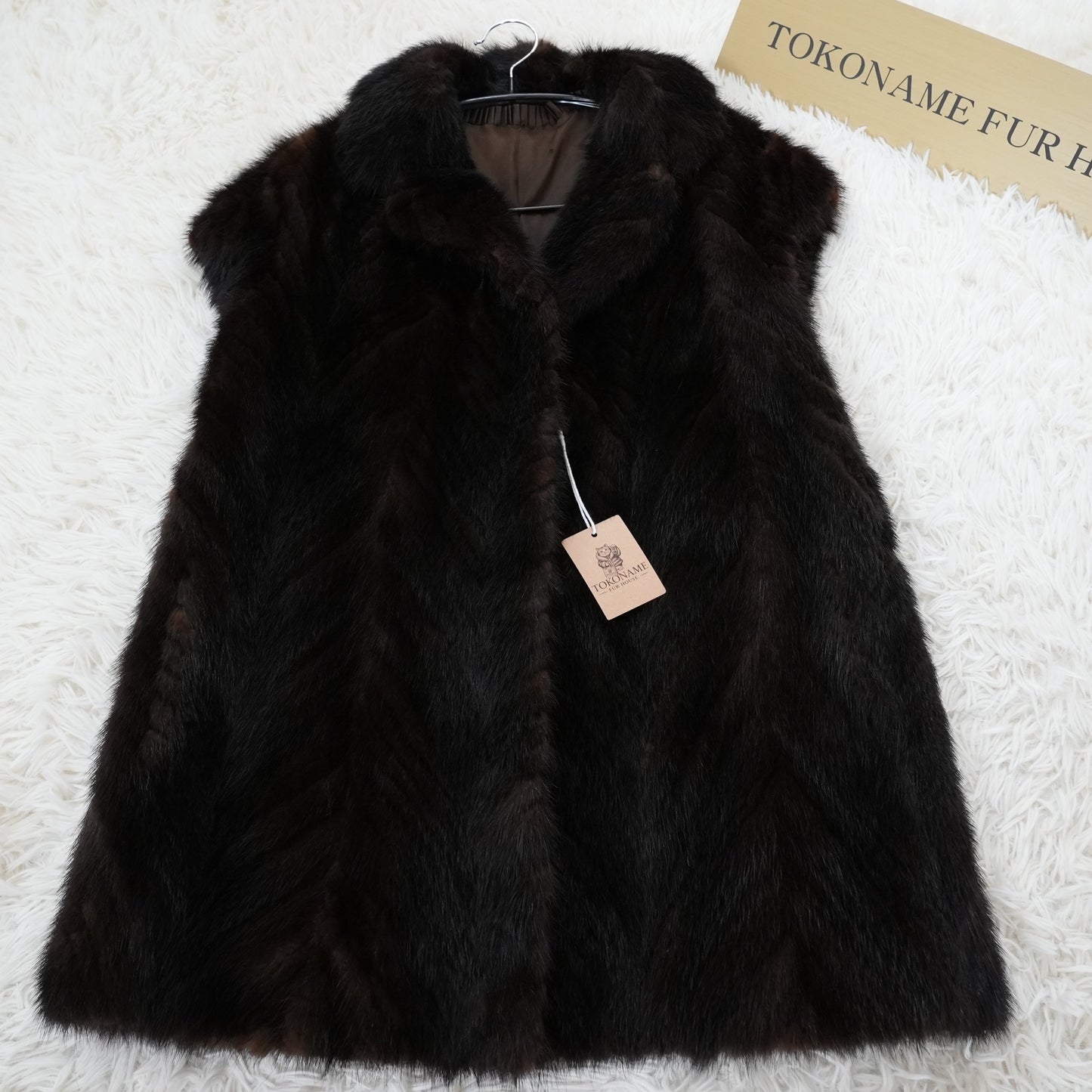 Dark Mink Vest Genuine Vintage Fur Japan