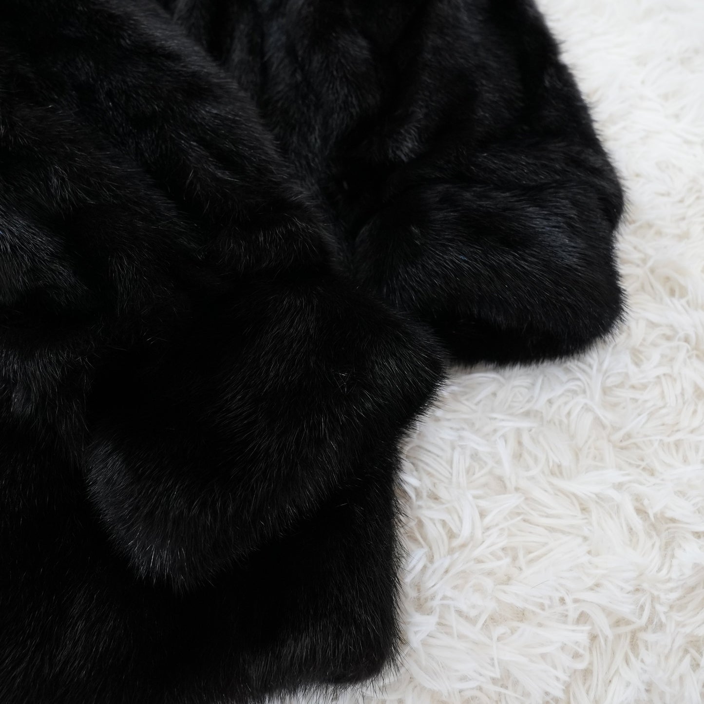 Dark Mink Coat Genuine Vintage Fur Japan