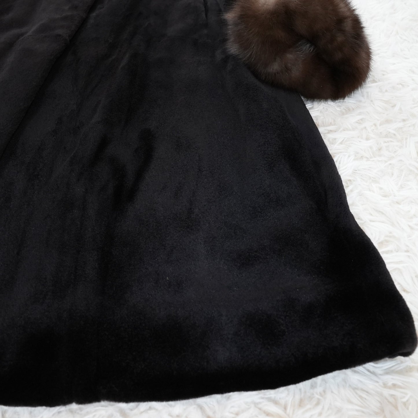 Shaved Mink and Russian Sable Trim Long Coat - Genuine Vintage Fur From Japan