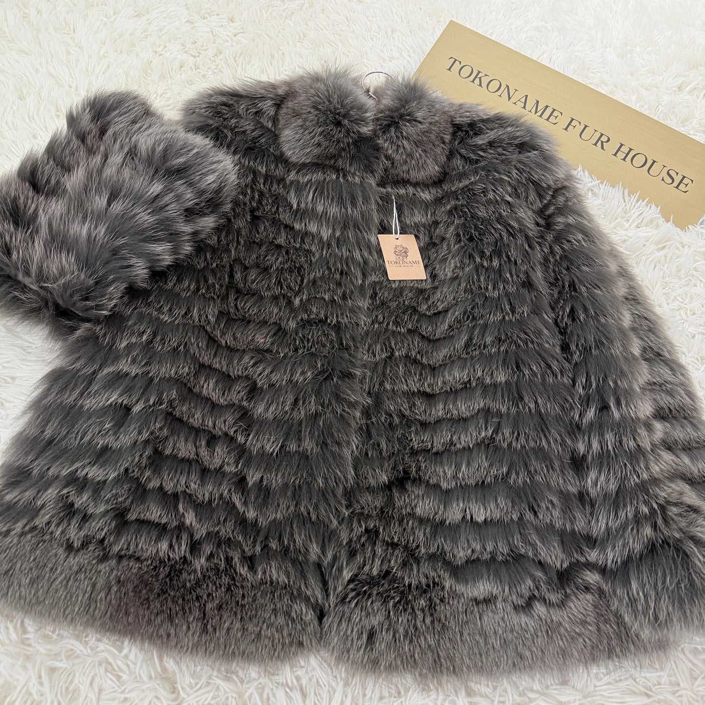 Blue Fox Ash Green Dyed Jacket Vintage Fur Japan