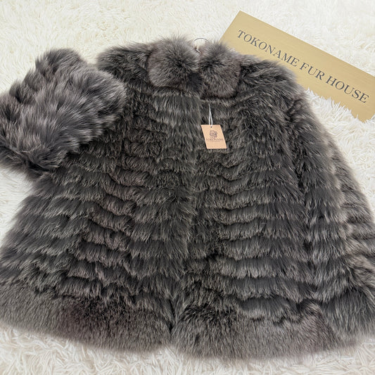 Blue Fox Ash Green Dyed Jacket Vintage Fur Japan
