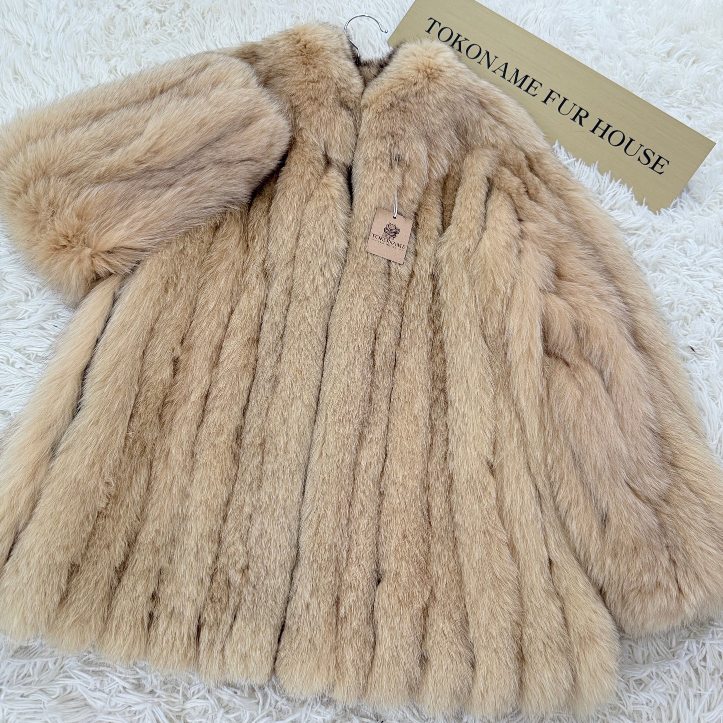 Pink Beige Dye Fox Coat - SAGA FOX Genuine Vintage Fur Japan