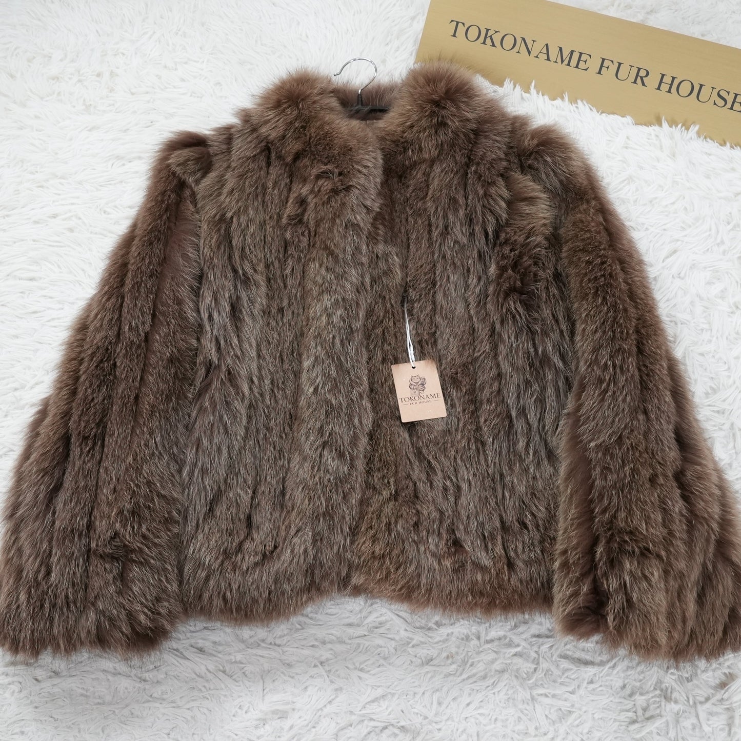Brown Dyed Fox Fur crop Jacket - Genuine Vintage Fur From Japan