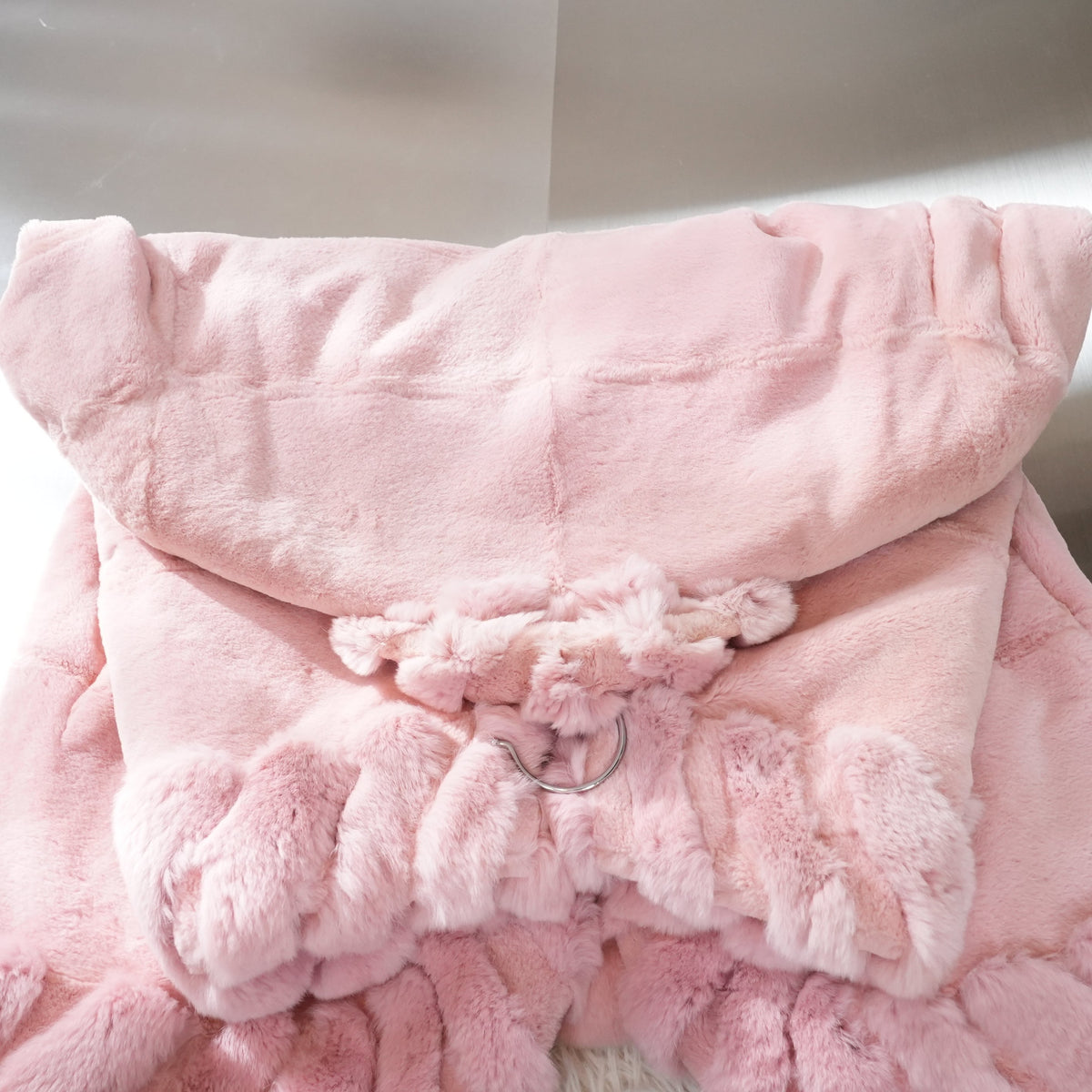 Pink Dyed Reversible Rabbit Fur Coat - Genuine Vintage Fur From Japan