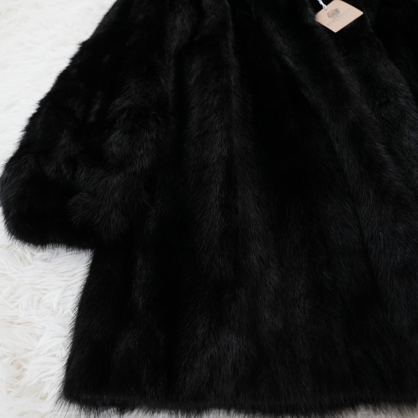 Black Mink Coat Genuine Vintage Fur Japan