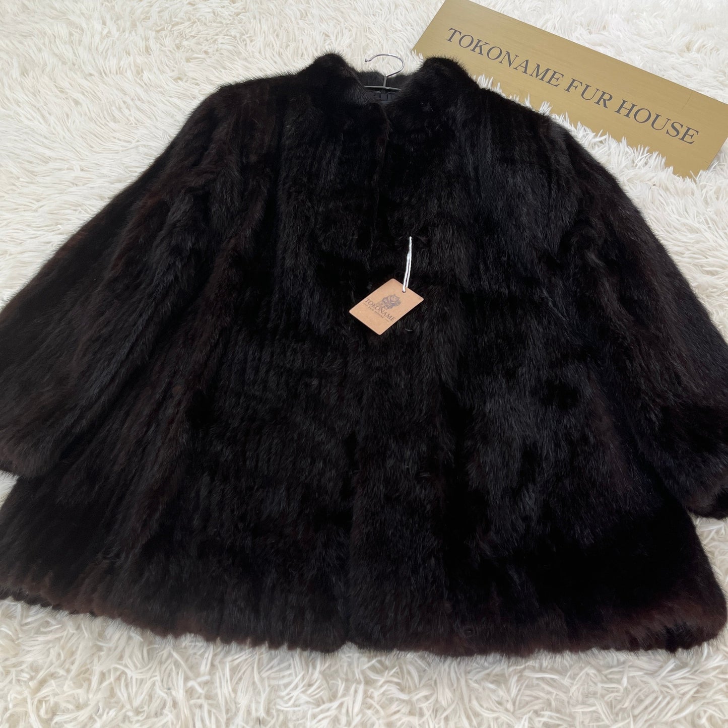 Dark Mink Jacket Stripe Cutting Vintage Fur From Japan
