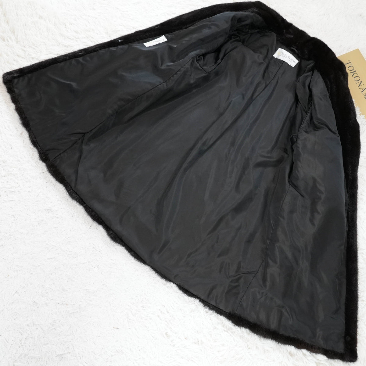 Dark Mink Fur and Leather Panel Coat- Genuine Vintage Fur From Japan