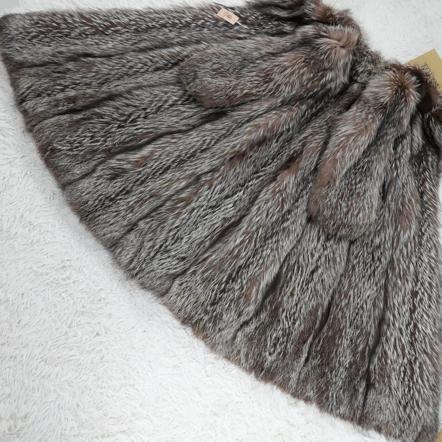 Silver Fox Long Coat - Genuine Vintage Fur From Japan