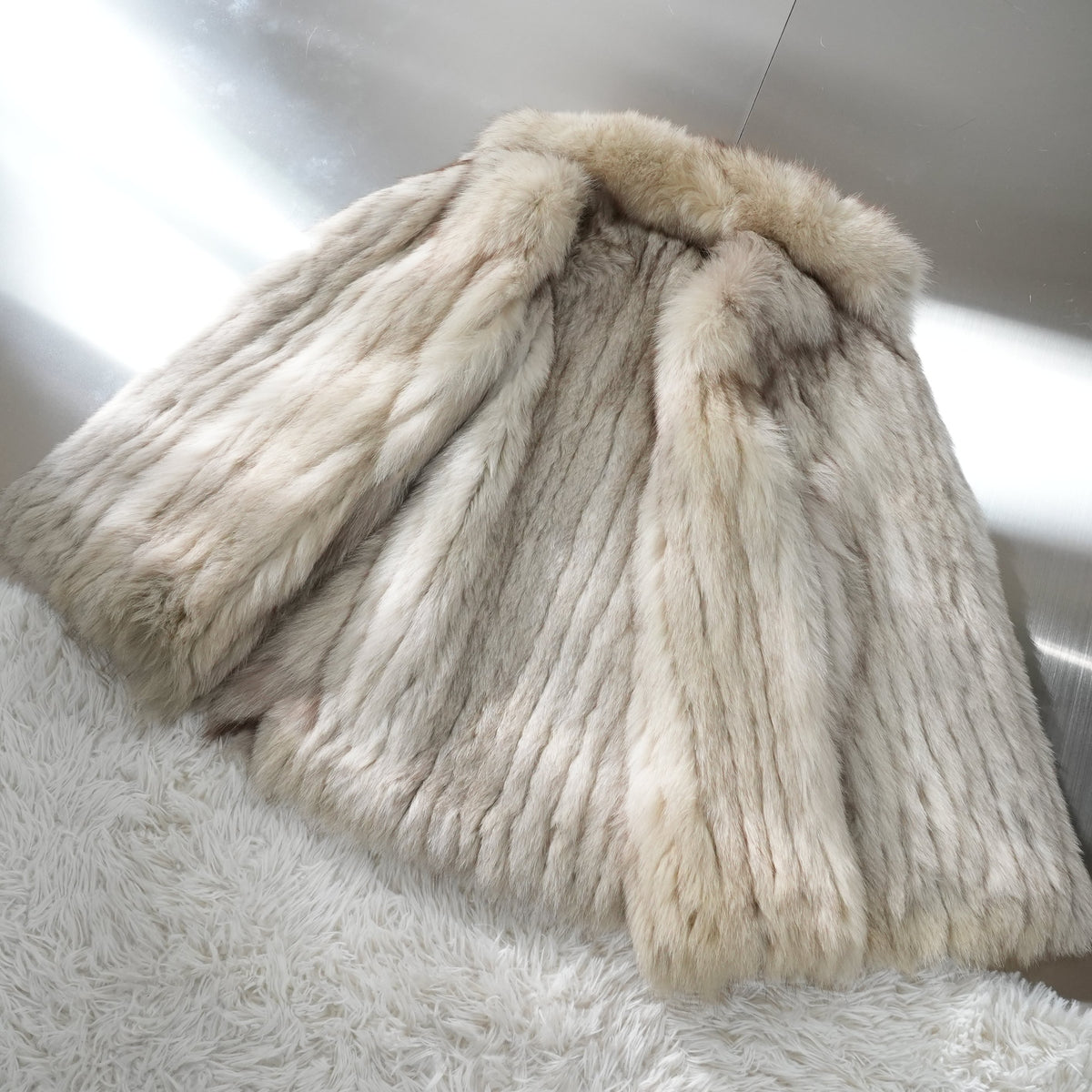 Blue Fox Fur Coat - Genuine Vintage Fur From Japan