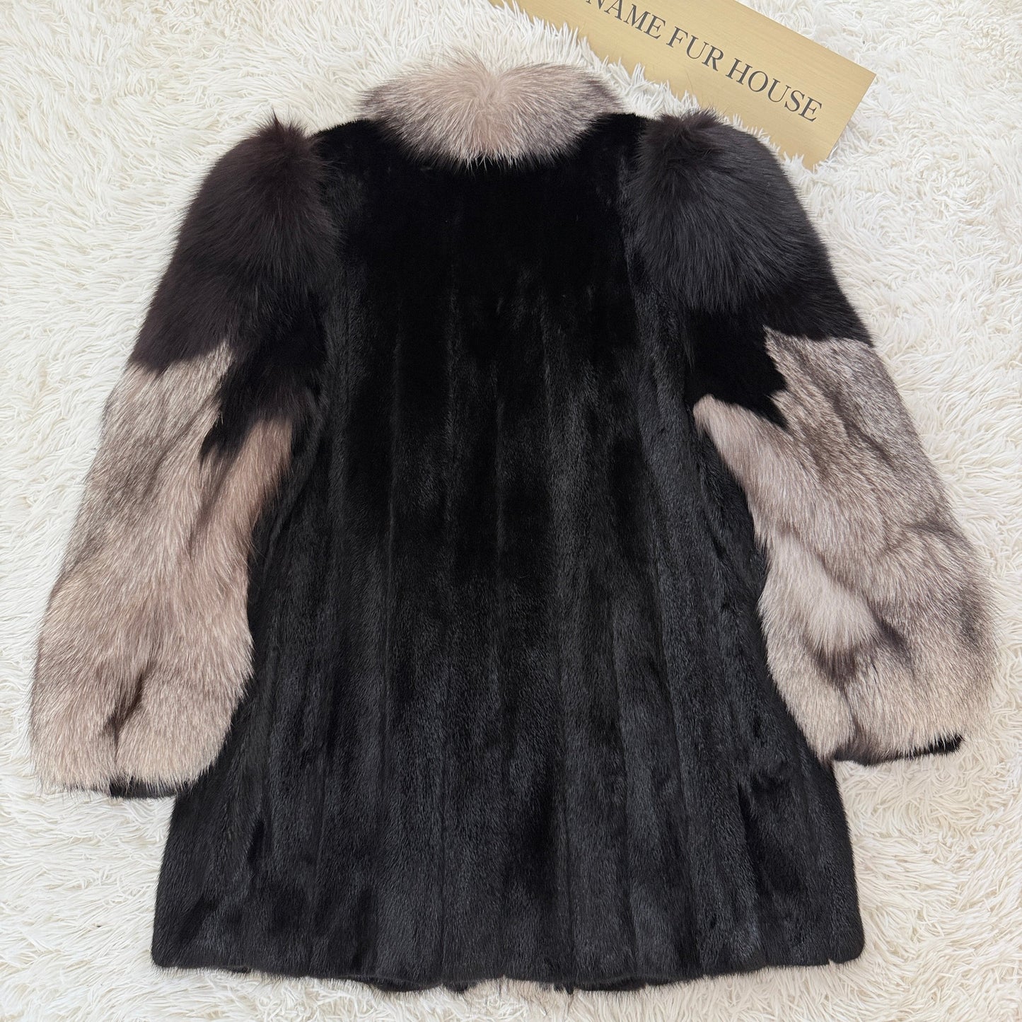 Mink and Silver Fox Fur Coat Vintage Fur Japan