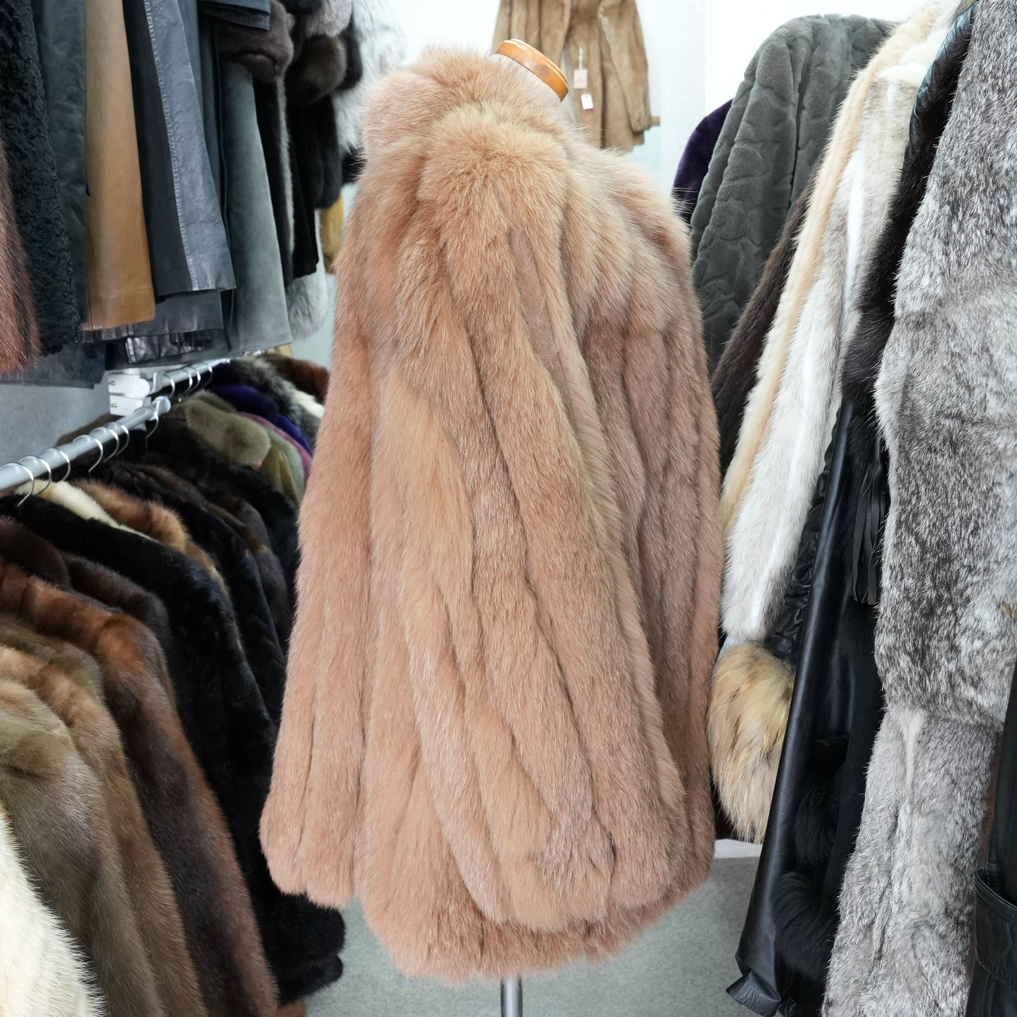 Brown Dyed Fox Coat - Genuine Vintage Fur From Japan
