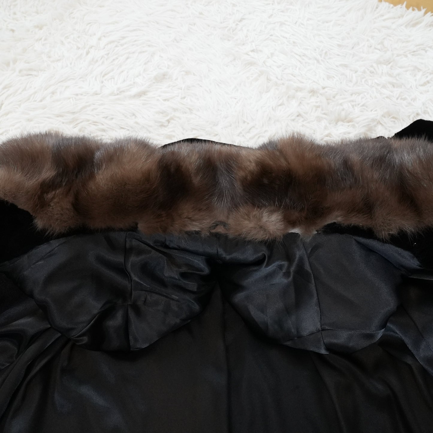 Shaved Mink and Russian Sable Trim Long Coat - Genuine Vintage Fur From Japan