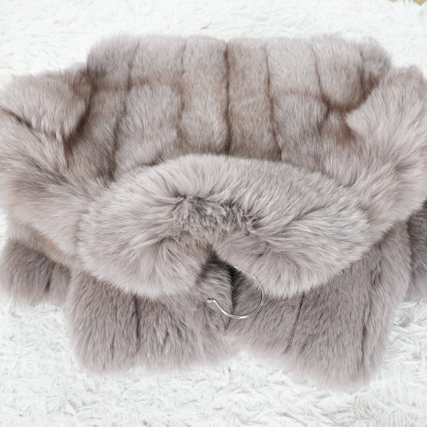 SAGA FOX Mocha Brown Deyd Coat - Genuine Vintage Fur From Japan