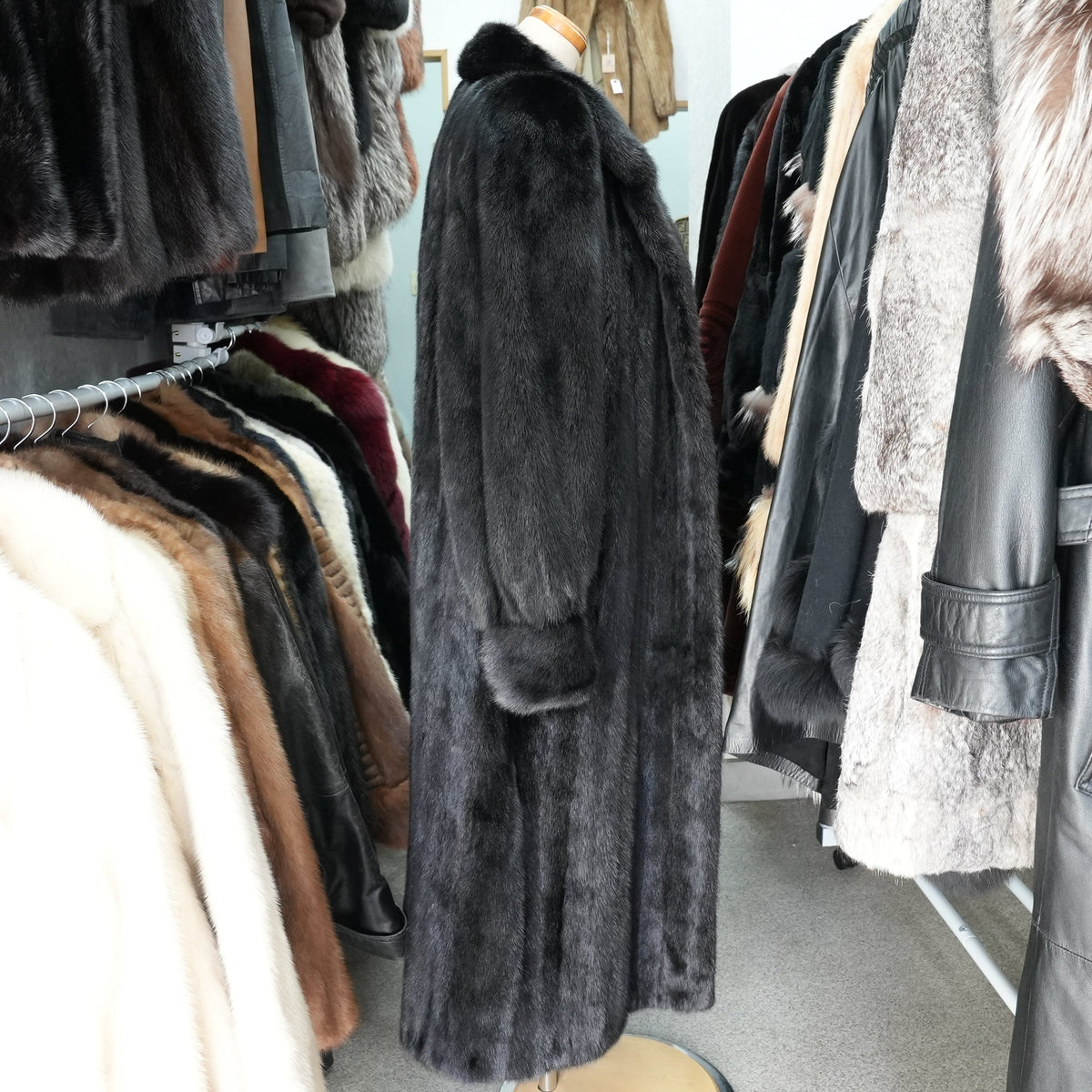 SAGA MINK Long Coat Soft and Glossy- Genuine Vintage Fur From Japan