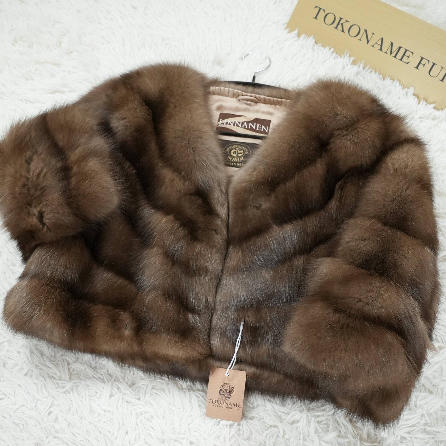 SOBOL Silvery Russian Sable Fur cropd Jacket - Genuine Vintage Fur From Japan