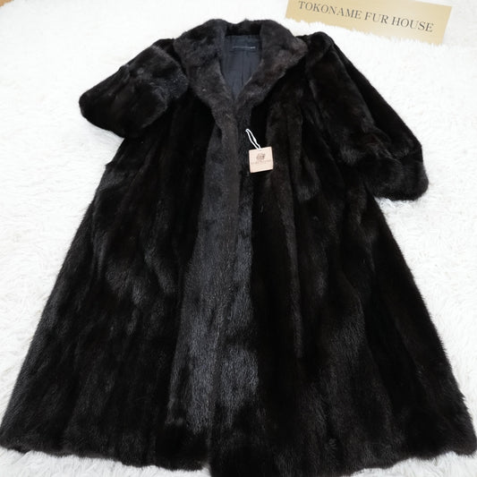 BLACKGLAMA Mink Fur Long Coat JEAN-LOUIS SCHERRER PARIS - Vintage Fur Japan
