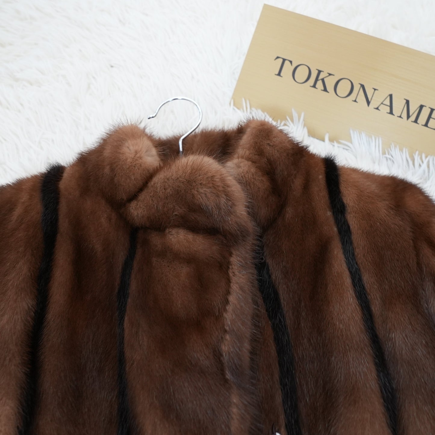 Mink Fur Stripe Design jacket Genuine Vintage Fur Japan
