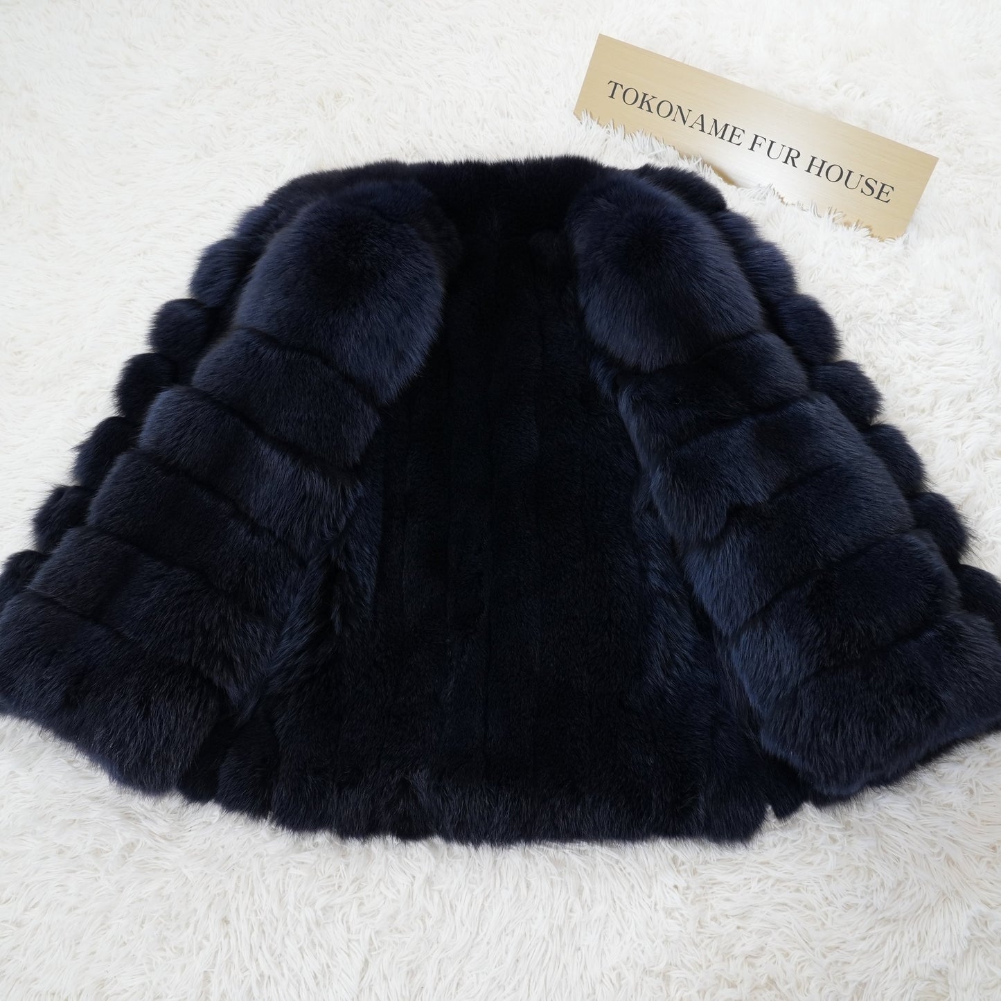 Navy Dye Fox Coat - Saga Fox Genuine Vintage Fur Japan