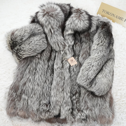 SAGA ROYAL FOX Silver Fox Coat Belle Vison - Vintage Fur Japan