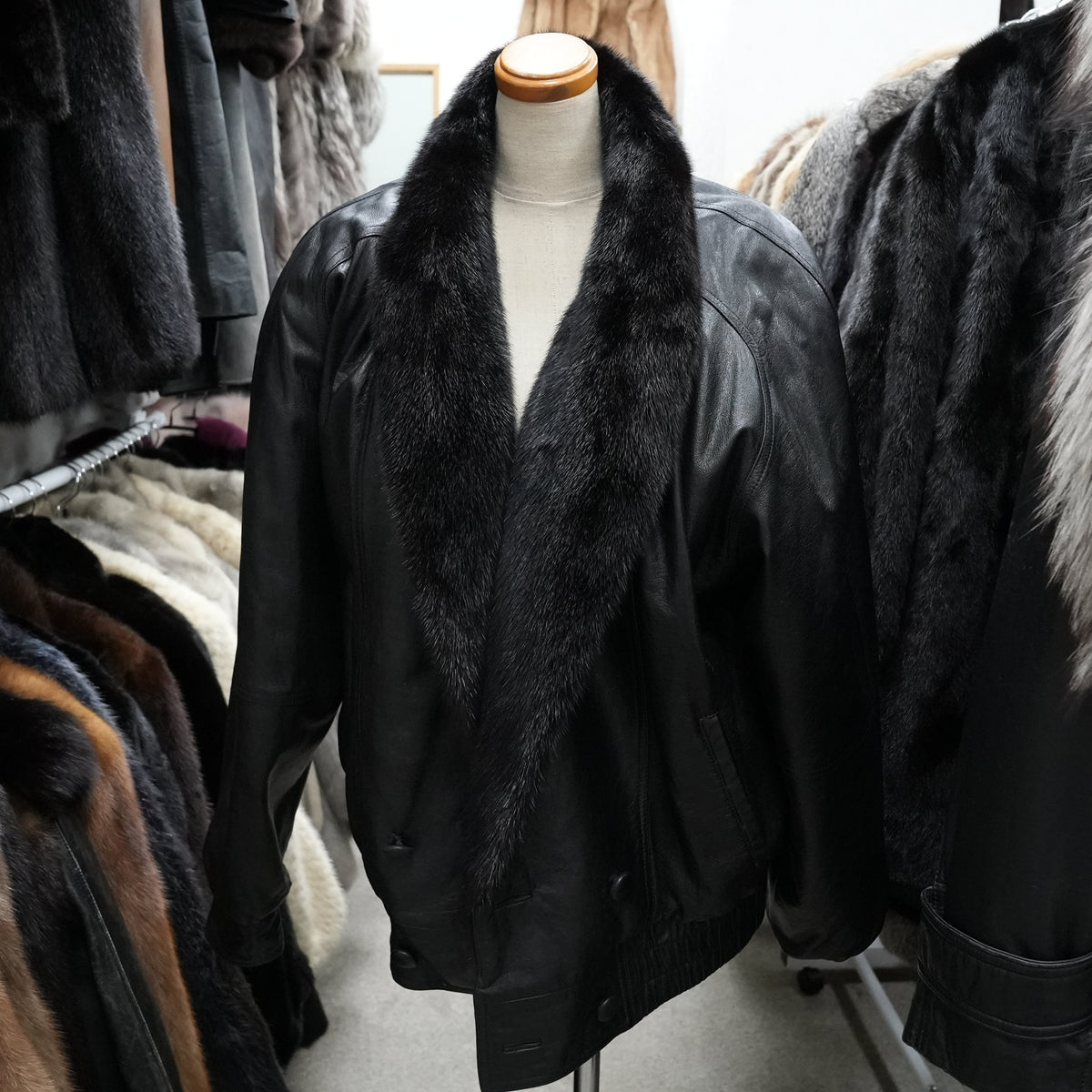 Mink and Leather reversible Jacket - Genuine Vintage Fur From Japan